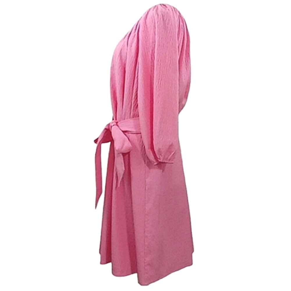 Elizabeth and James Textured Pink Balloon Sleeve Dress Sz Large - Picture 10 of 16